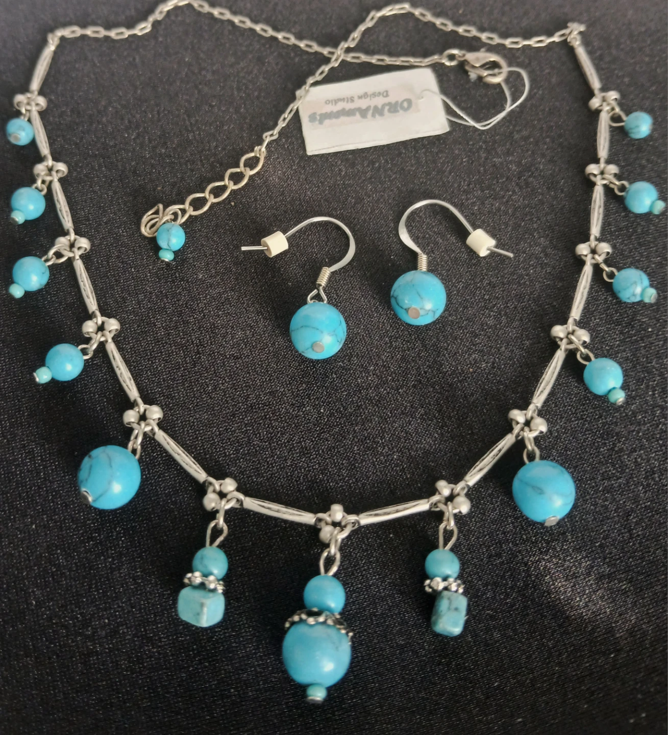 Reconstructed Turquoise jewellery set