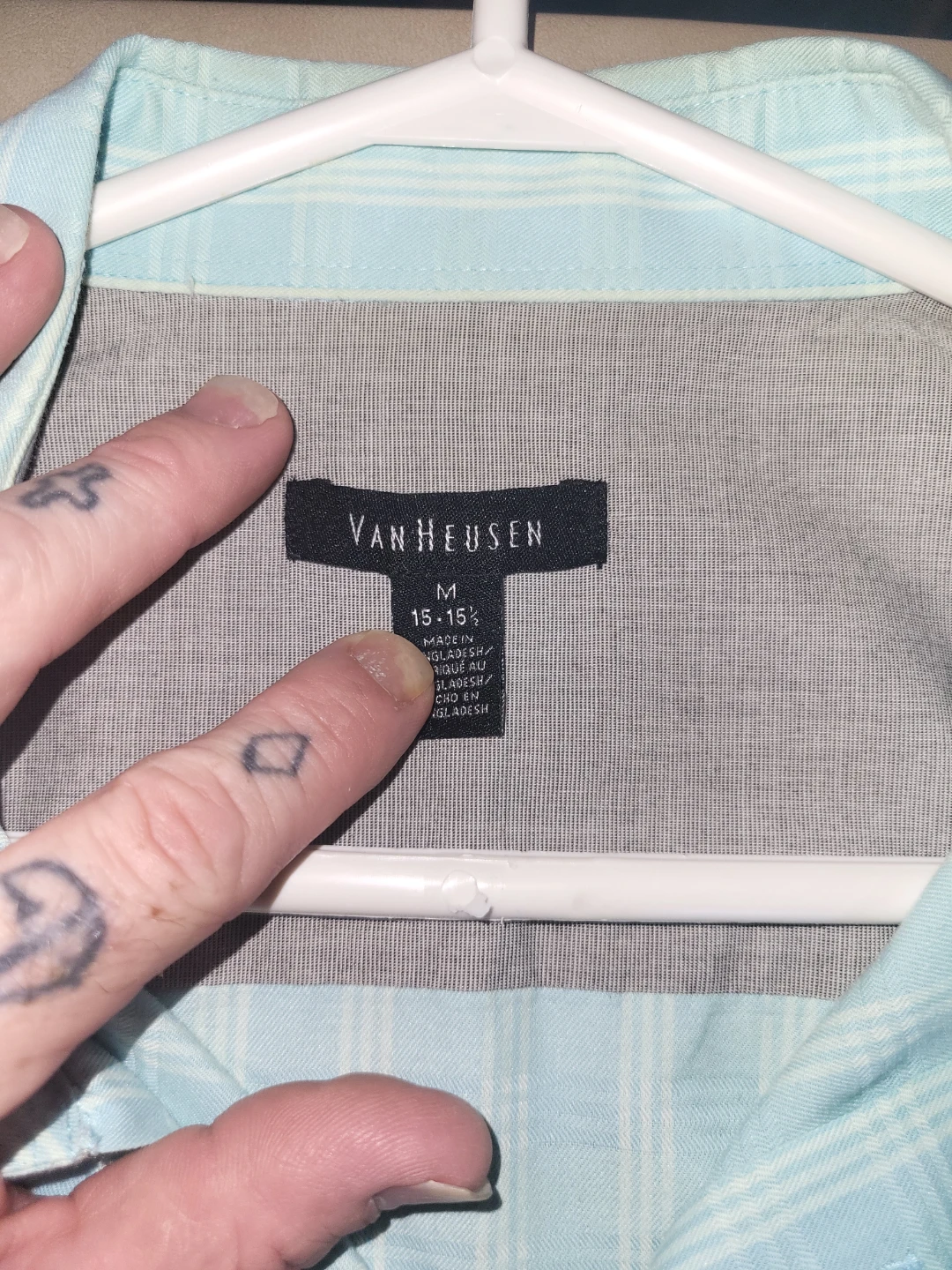 Van Heusen Light Blue Plaid Dress Shirt - photo 2