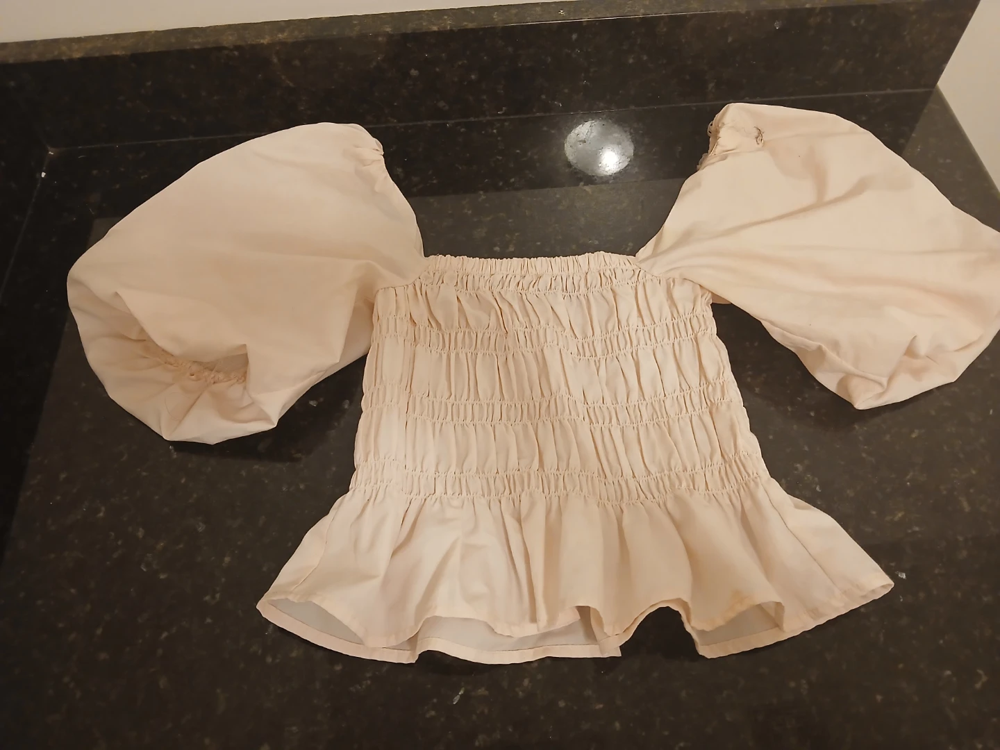 Mi ami for francesca's cream puff sleeve blouse