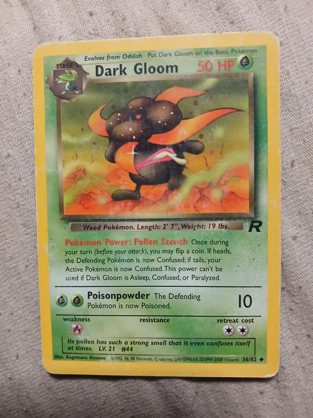 Dark Gloom 36/82 1999-2000 Pokémon Card