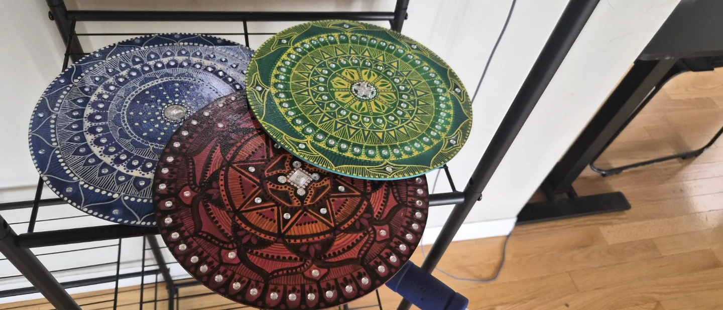 Set of 3 Hand-Painted Mandala Wall Art Pieces