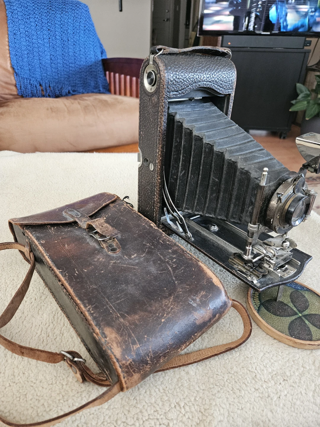 Eastman Kodak Folding Camera with Leather Case