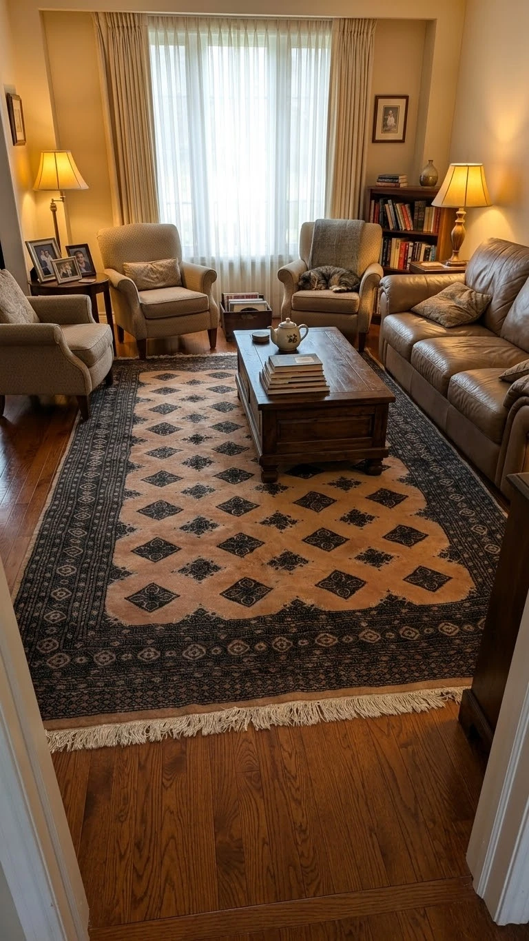 Hand knotted Bokhara Rug