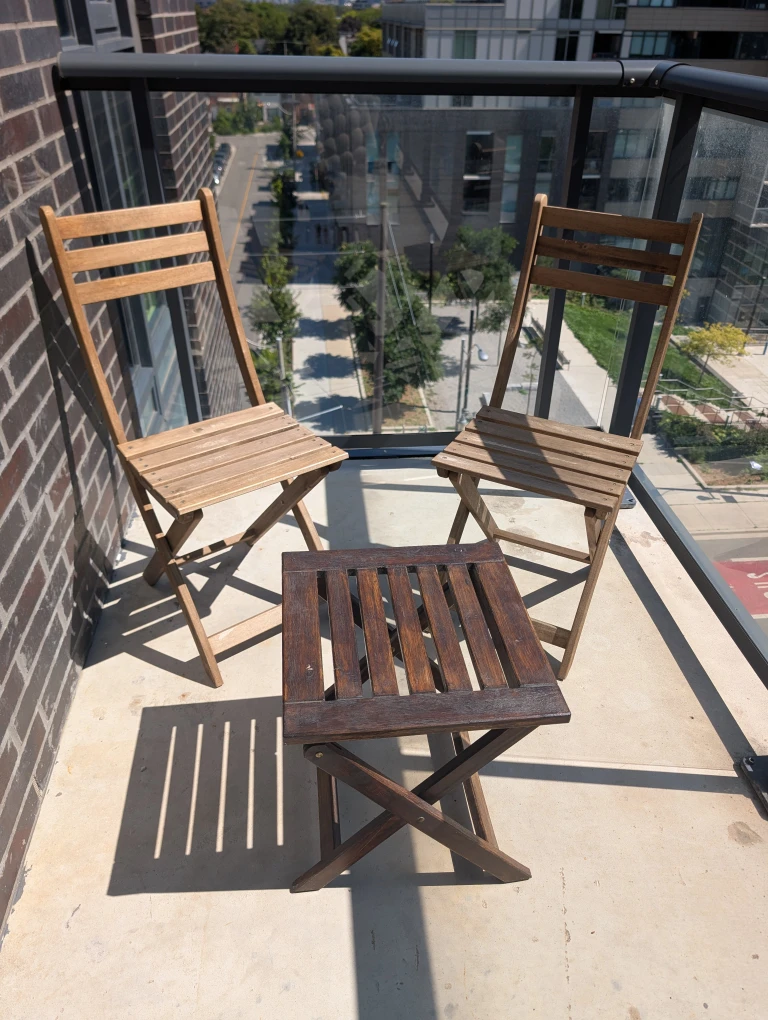 Folding Wood Balcony Set - with cushions - photo 2