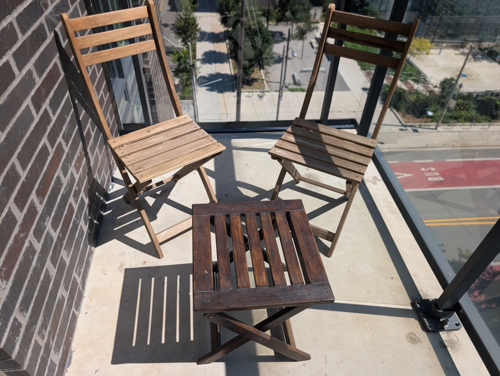 Folding Wood Balcony Set - with cushions - photo 3