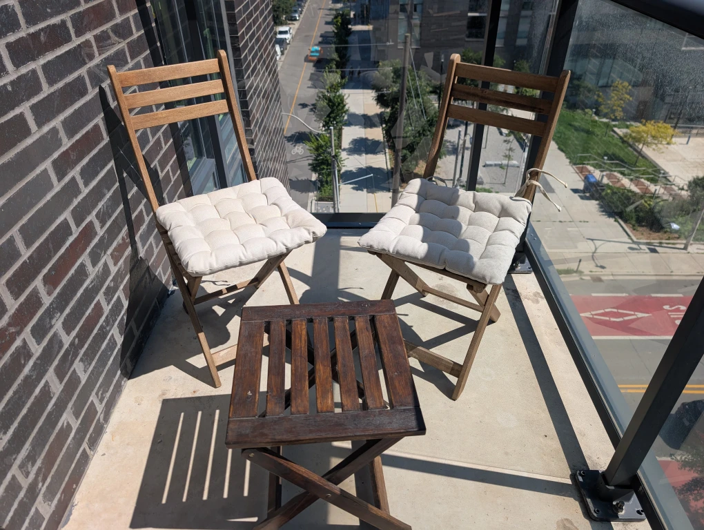 Folding Wood Balcony Set - with cushions - photo 4