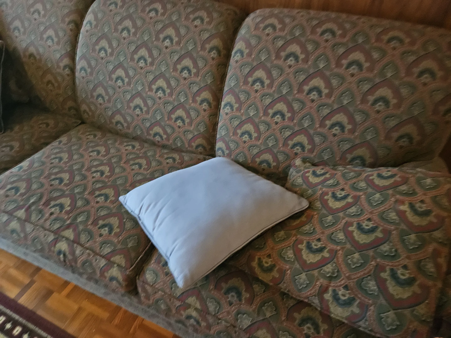 Patterned 3-Seater Fabric Sofa - photo 2
