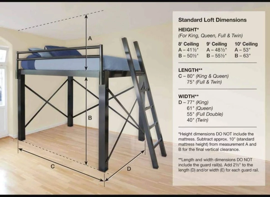 Loft Bed Metal (Heavy-Duty) - Adult Queen Size - photo 4