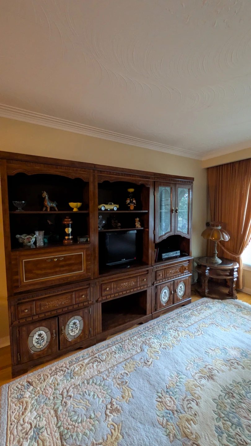 Vintage Large Wooden Wall Unit Entertainment Centre - photo 2
