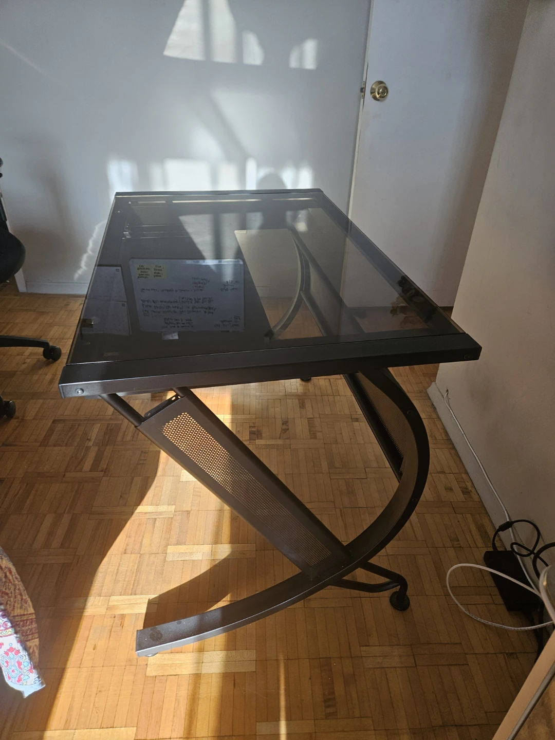 Glass top computer desk - photo 3