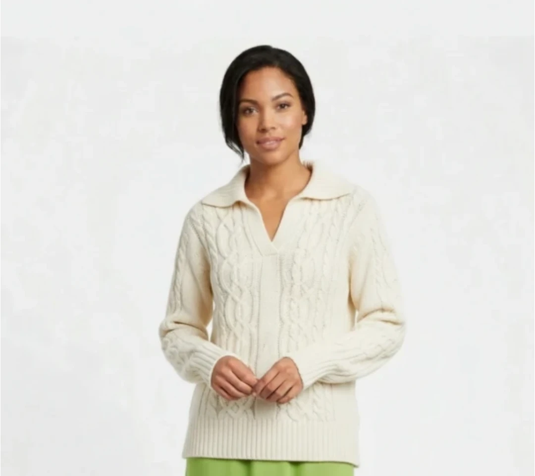 Thick cable knit sweater pullover - photo 2