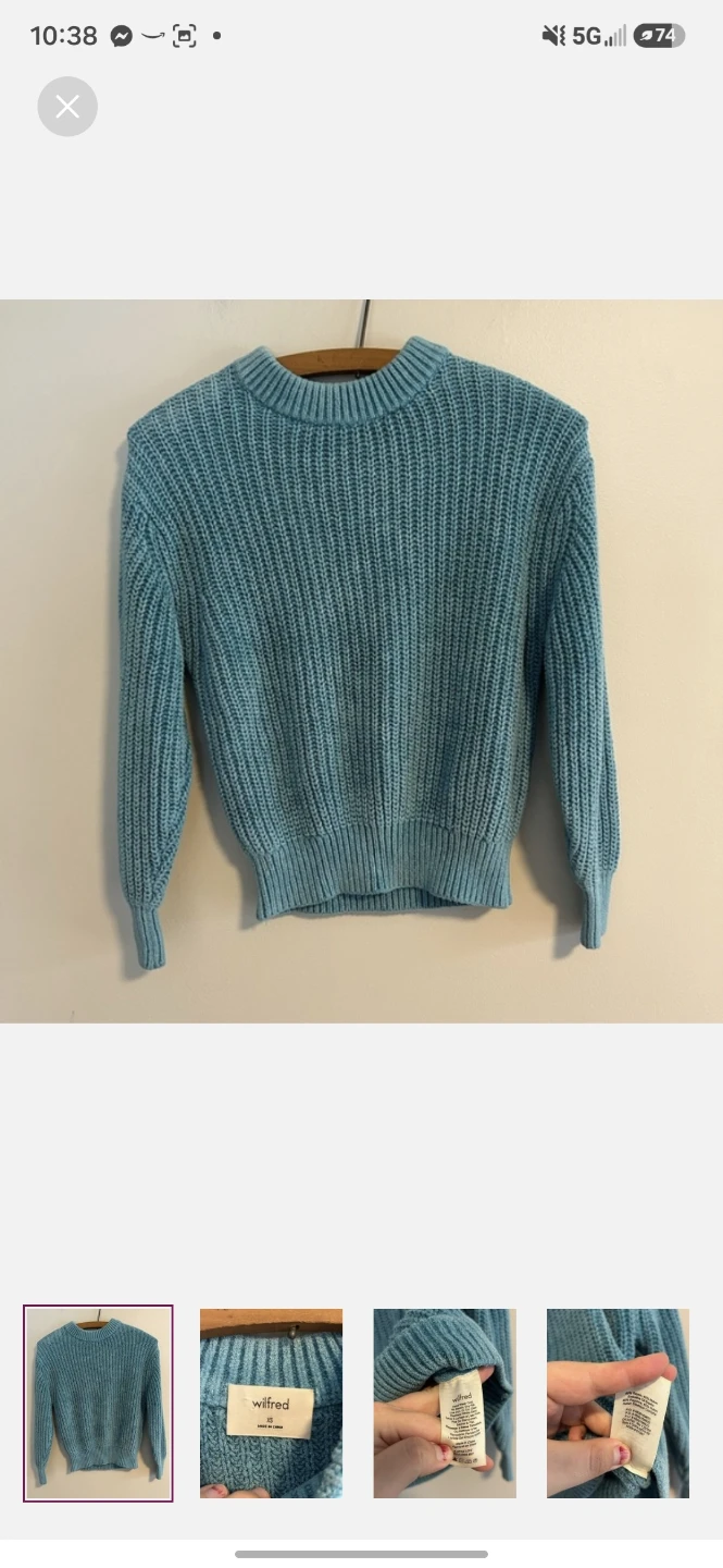 Wilfred Blue Chunky Knit Sweater