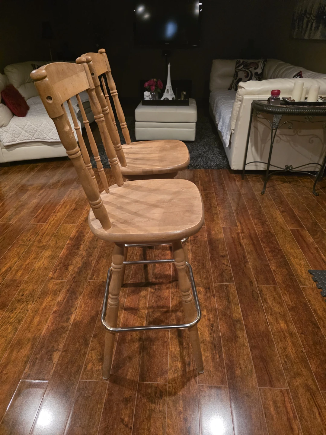 Set of Two Wooden Bar Stools - photo 2