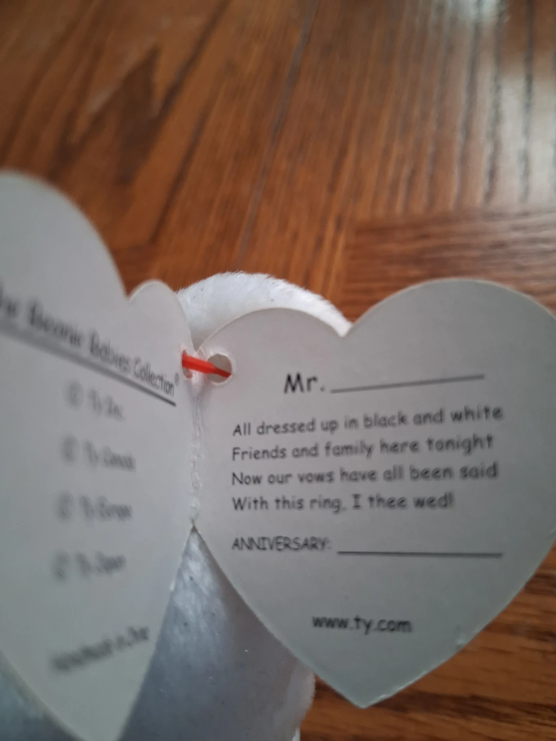 Ty Beanie Baby Wedding Couple Mr. and Mrs. Bears - photo 3