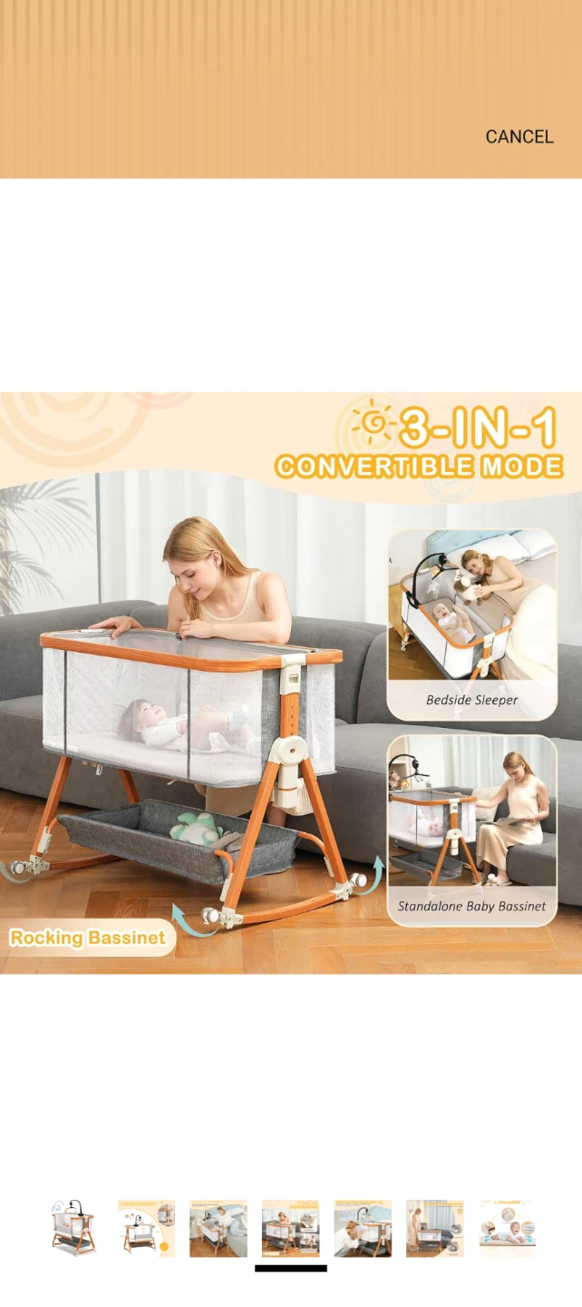 3-in-1 Convertible Baby Bassinet