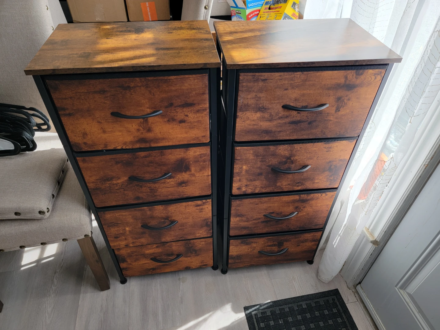 Two Industrial Style 4-Drawer Dressers + a 3 drawer one