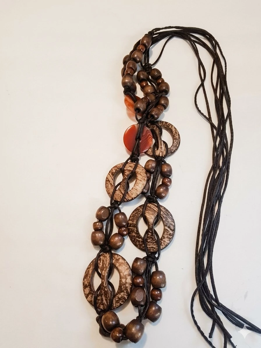 Long Beaded Boho Statement Necklace