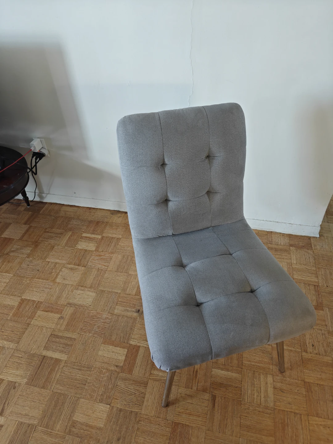 Grey Tufted Accent Chair