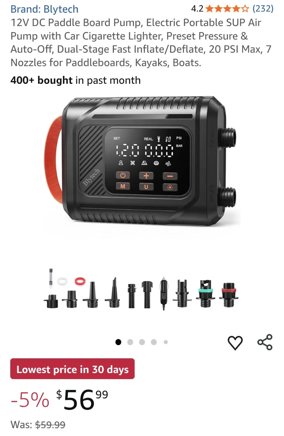 BRAND NEW 12V Electric Portable SUP Air Pump
