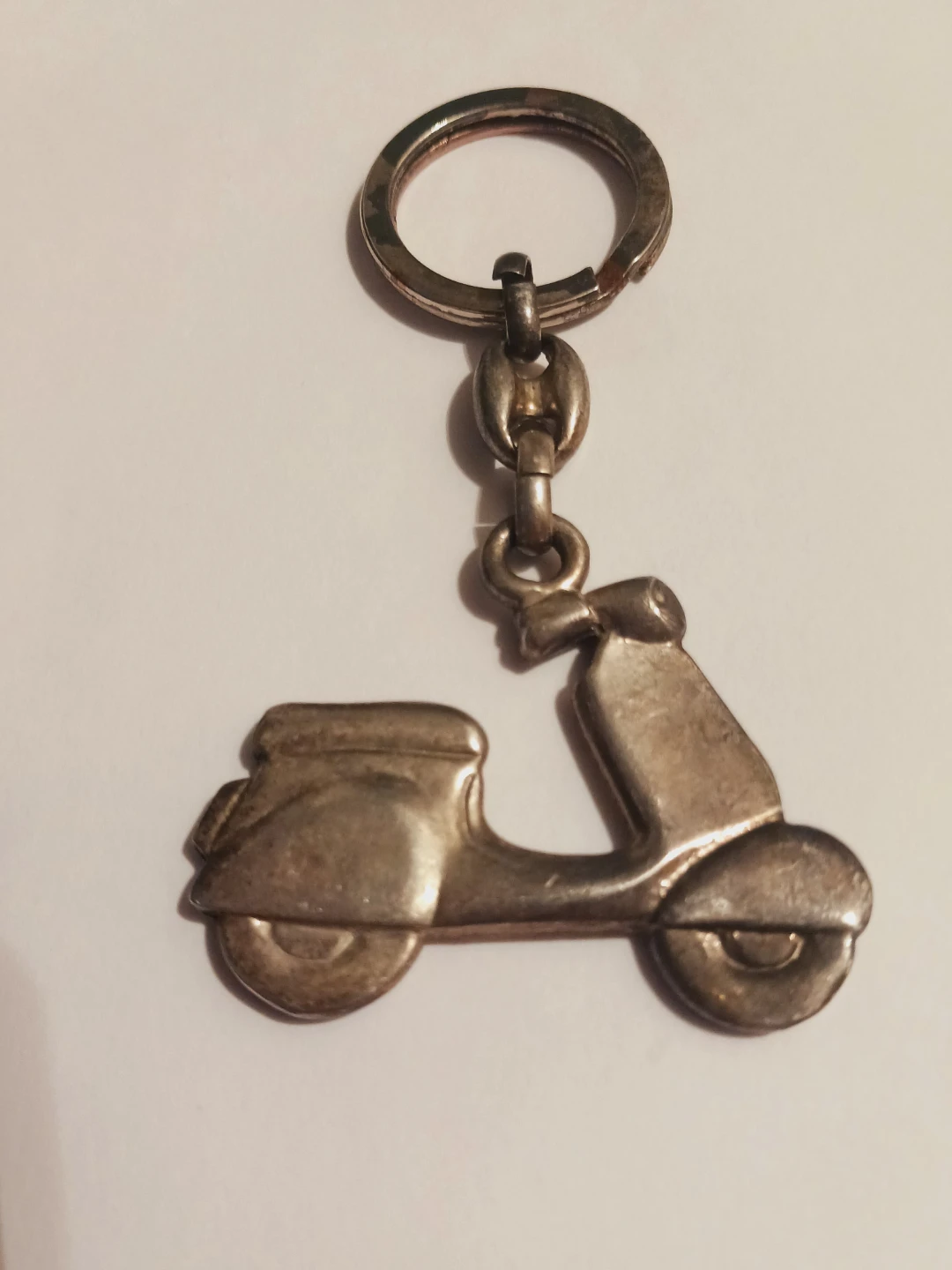 Silver Vespa Motorcycle Keychain