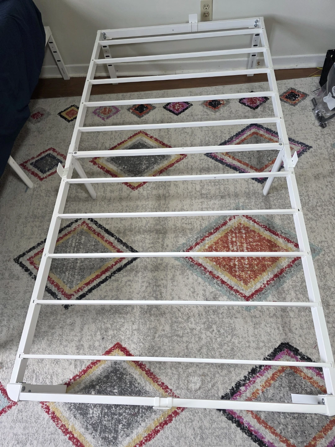 White metal single bed frame - photo 3