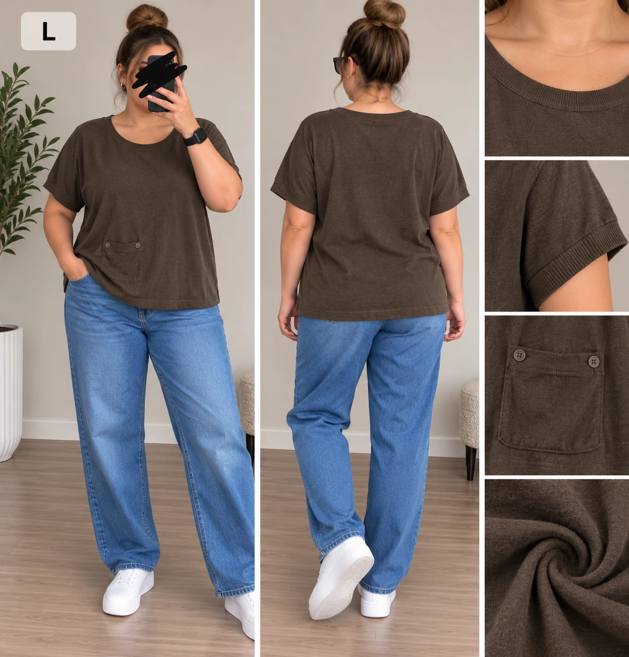 Agnona Brown Cropped Top size L