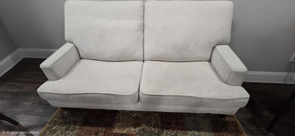 Cream Two/Three-Seater Fabric Sofa - photo 3