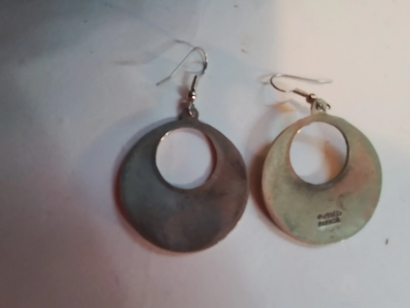 Vintage Mexico Alpaca Silver Inlay Earrings - photo 3