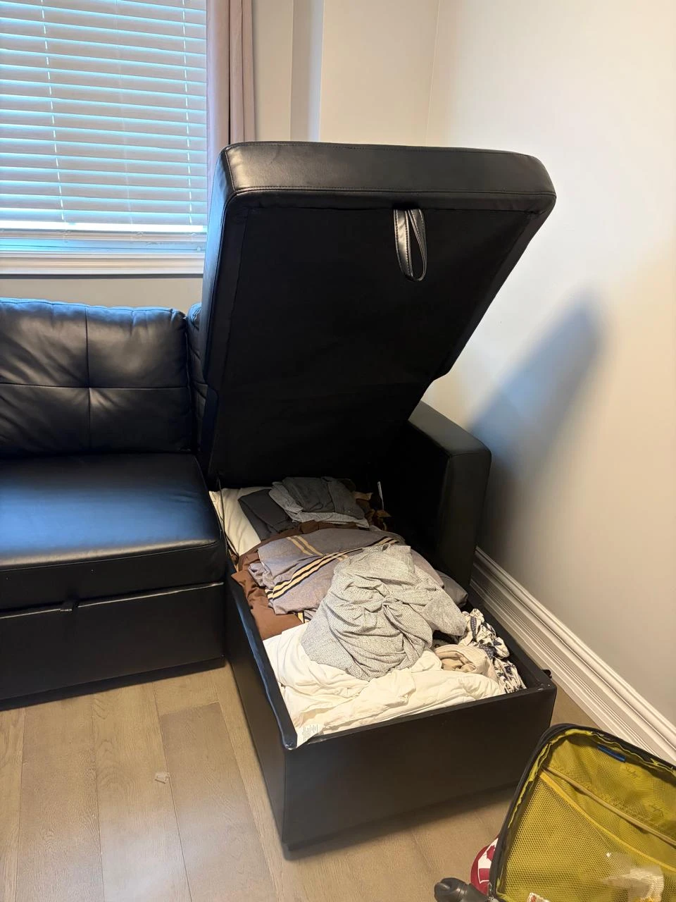 Black Sectional Sofa with Storage - photo 4