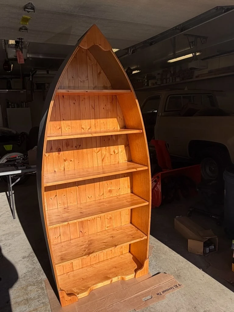 Wooden Boat Shaped Bookshelf - photo 2