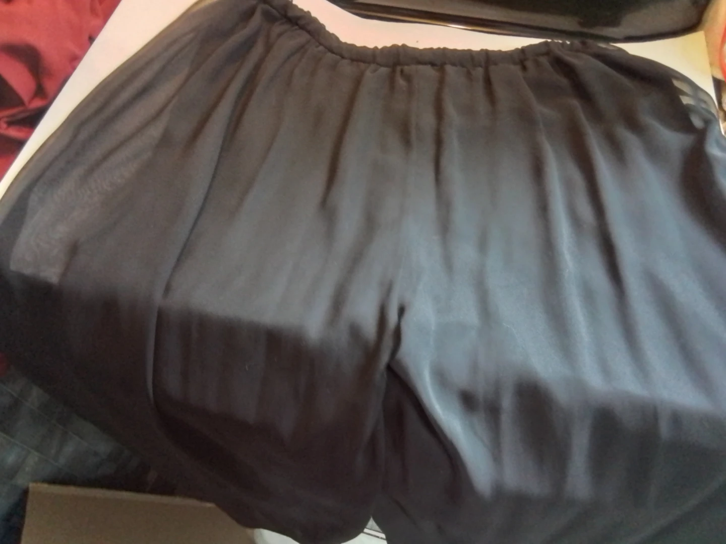 Black Sheer Wide-Leg Trousers - photo 3