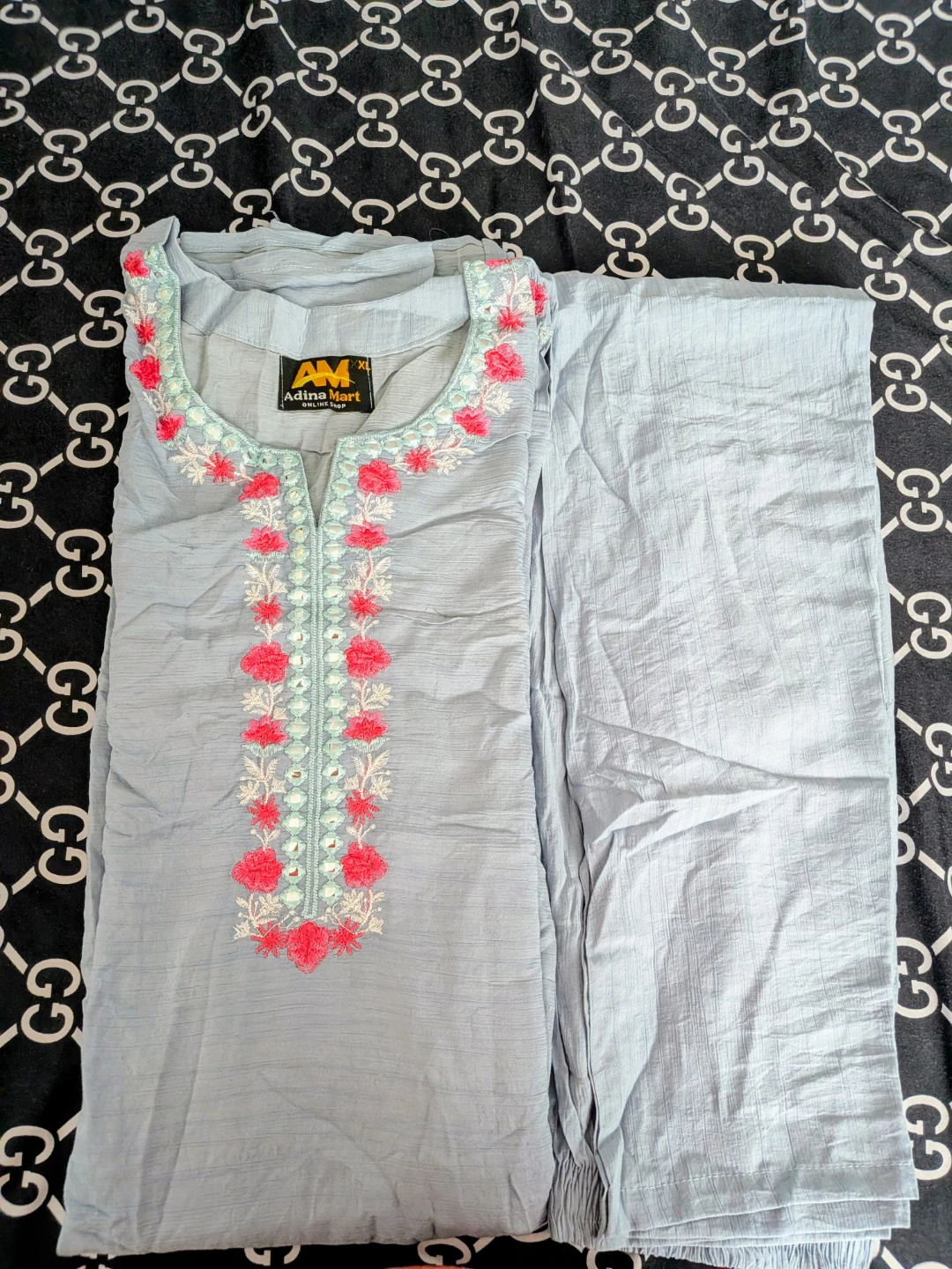 Adina Mart Kurti Set Light Blue XL