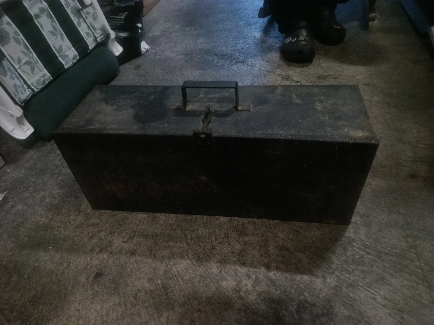 Vintage Metal Toolbox with Assorted Tools - photo 2