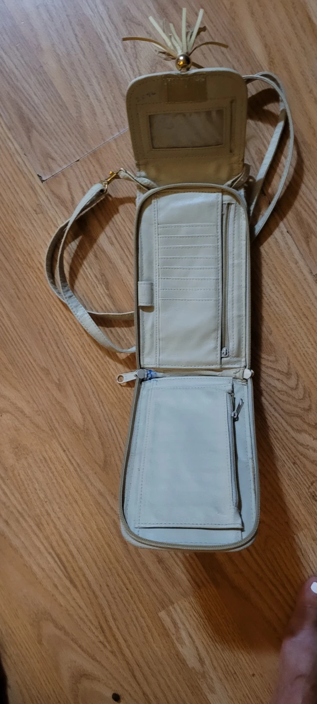 Cream Woven Crossbody Phone Wallet - photo 3