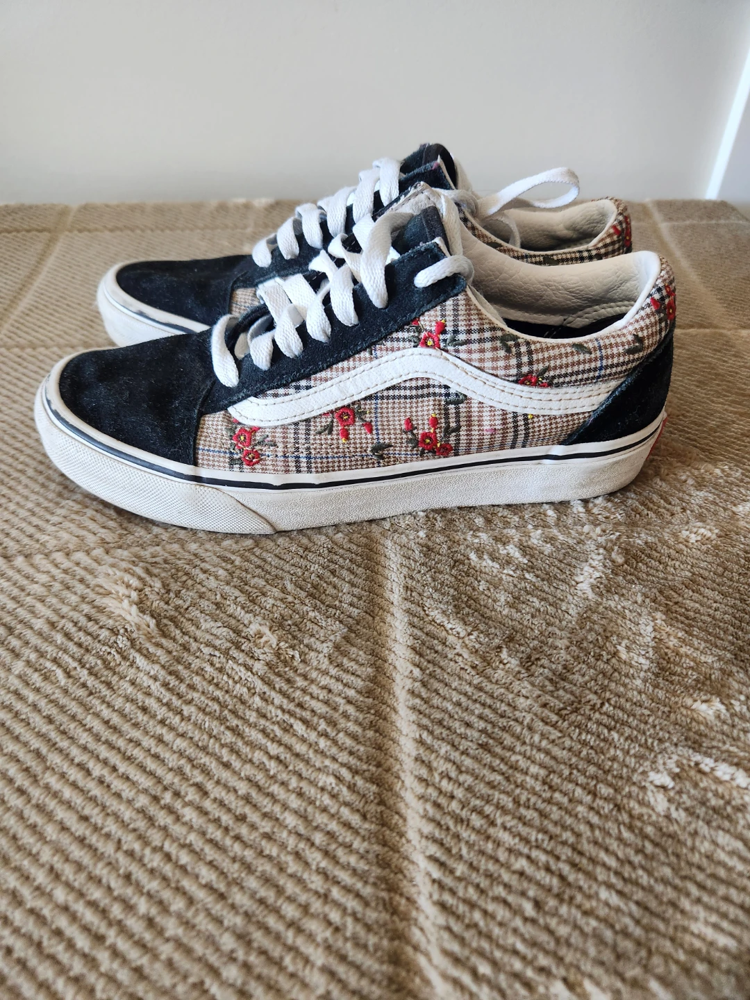 Vans Old Skool Floral Plaid Sneakers