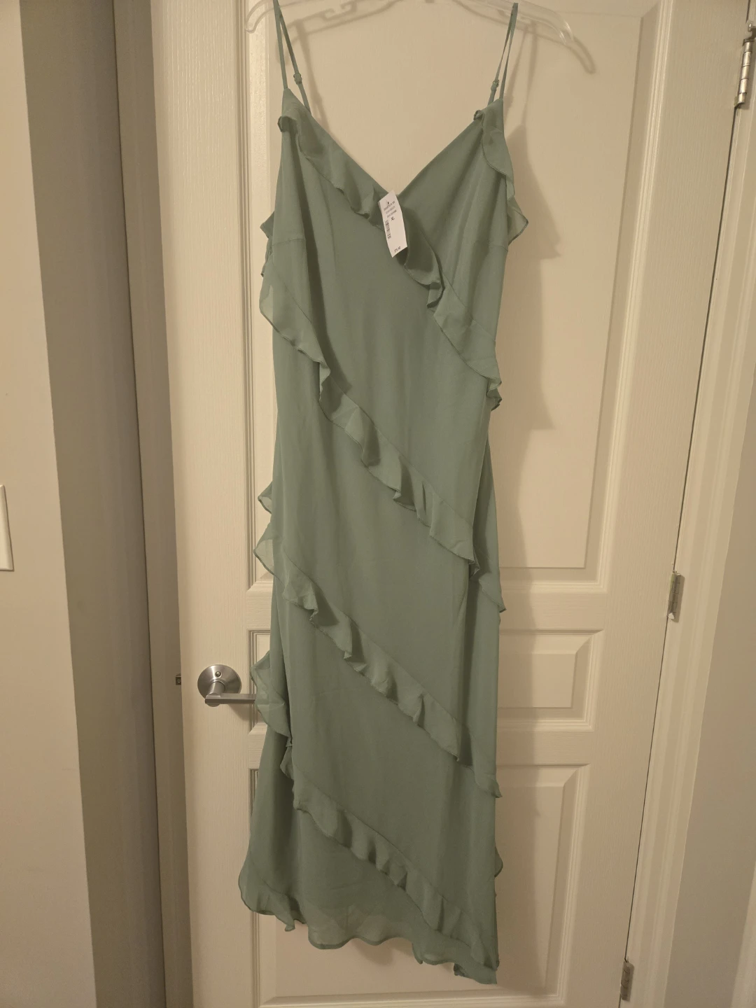 Sage Green Ruffled Maxi Dress