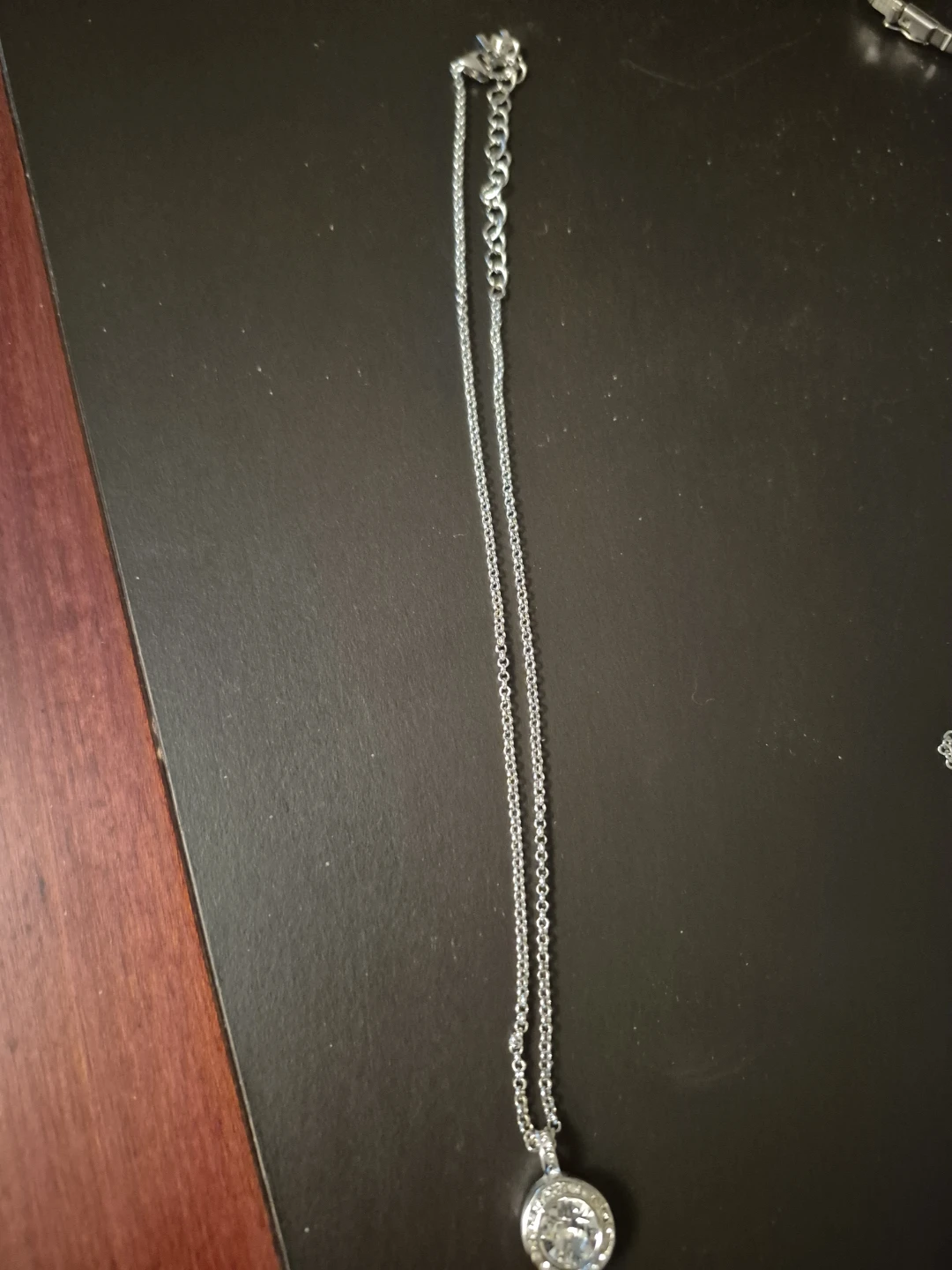 Silver-Tone Crystal Pendant Necklace🏈