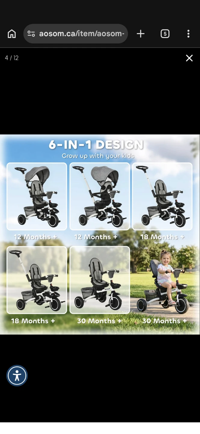 Aosom 6-in-1 Baby Tricycle - photo 4