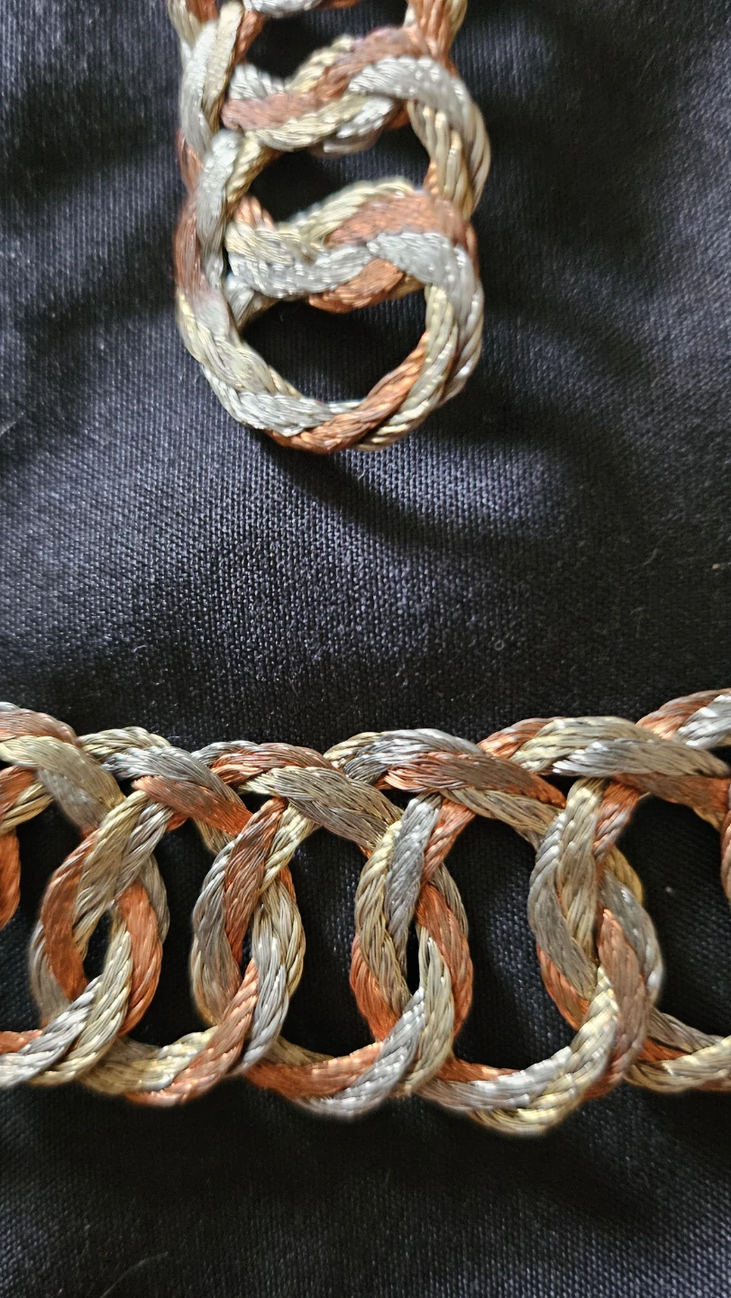 Braided Metal Link Necklace and Bracelet Set - photo 4