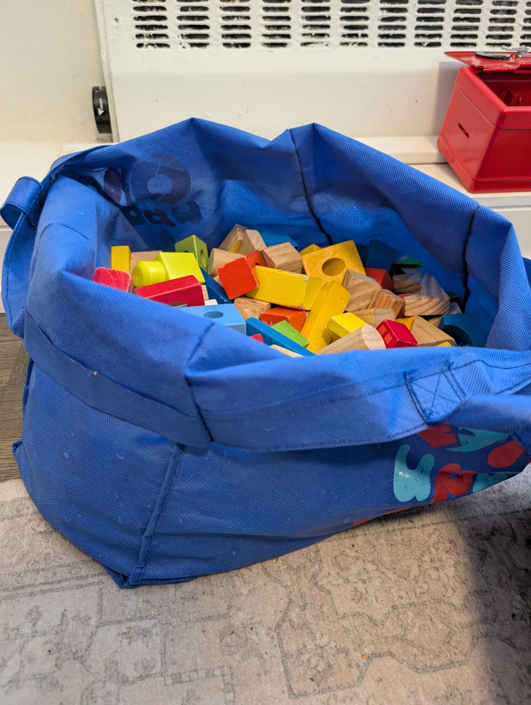 Assorted Wooden Building Blocks in Storage Bag - photo 2
