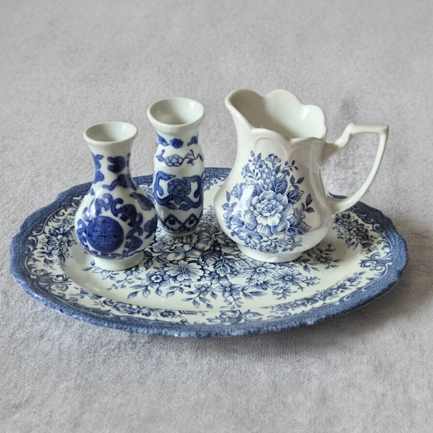 Vintage J&G Meakin Avondale Blue & White Ironstone Set