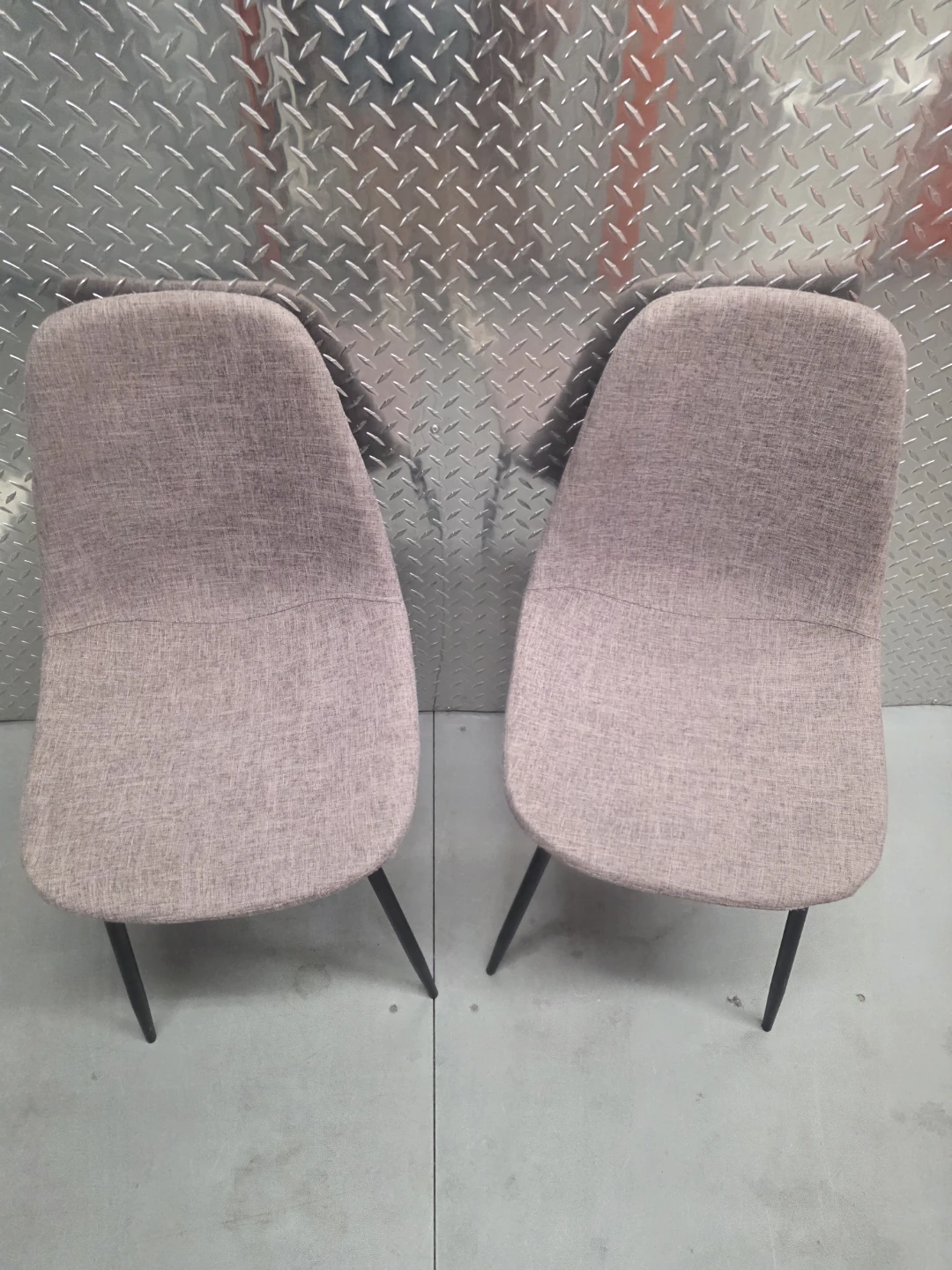 Mid-Century Modern Gray Fabric Dining Chairs Set of 2 - photo 3