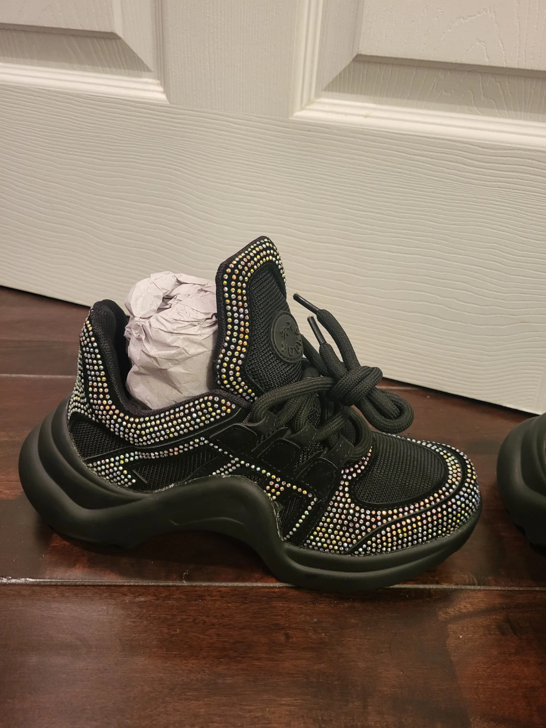 Black Rhinestone Sneakers - photo 2