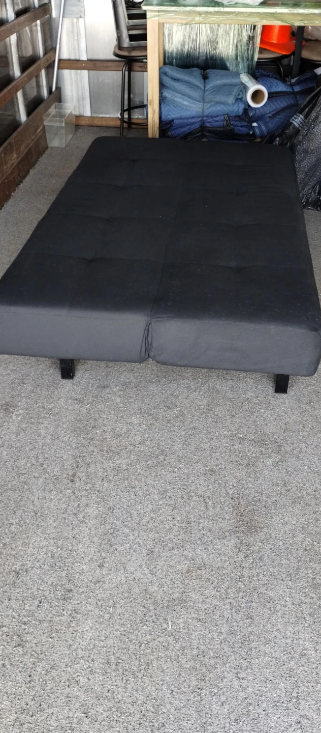Black Tufted Futon Sofa Bed - photo 2