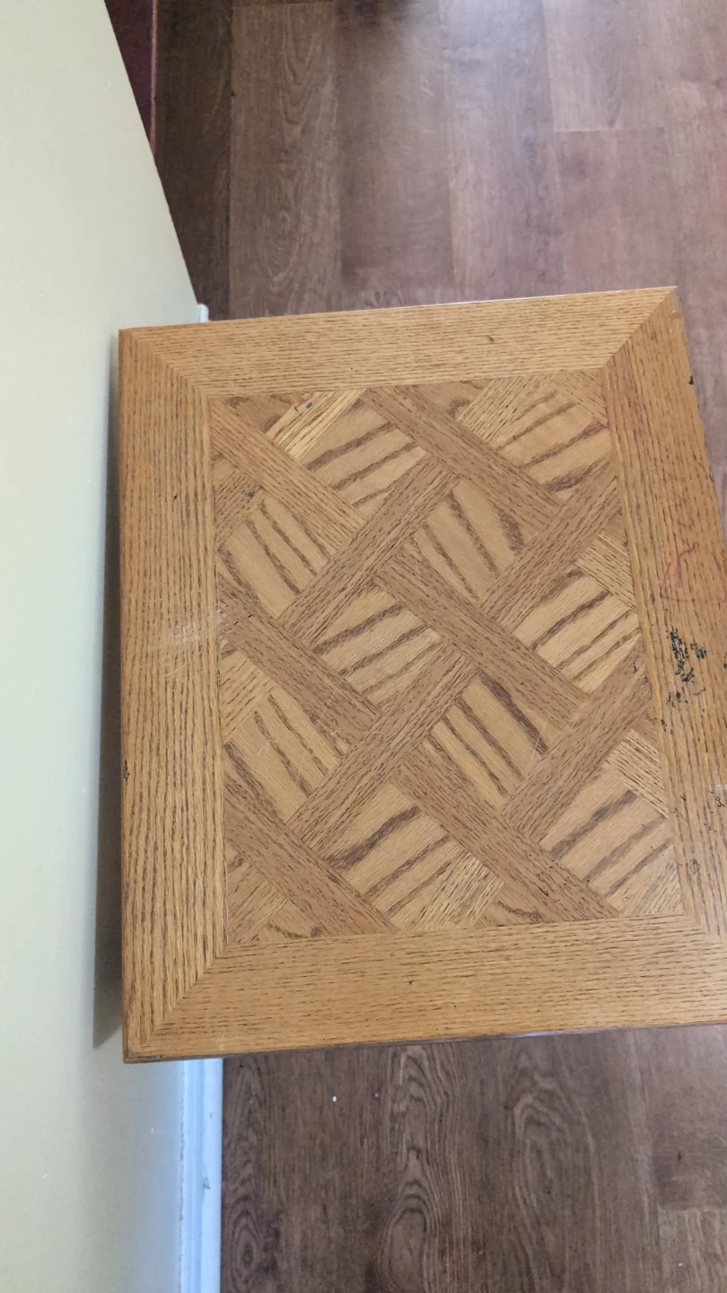 Oak End Table with Parquet Inlay - photo 3