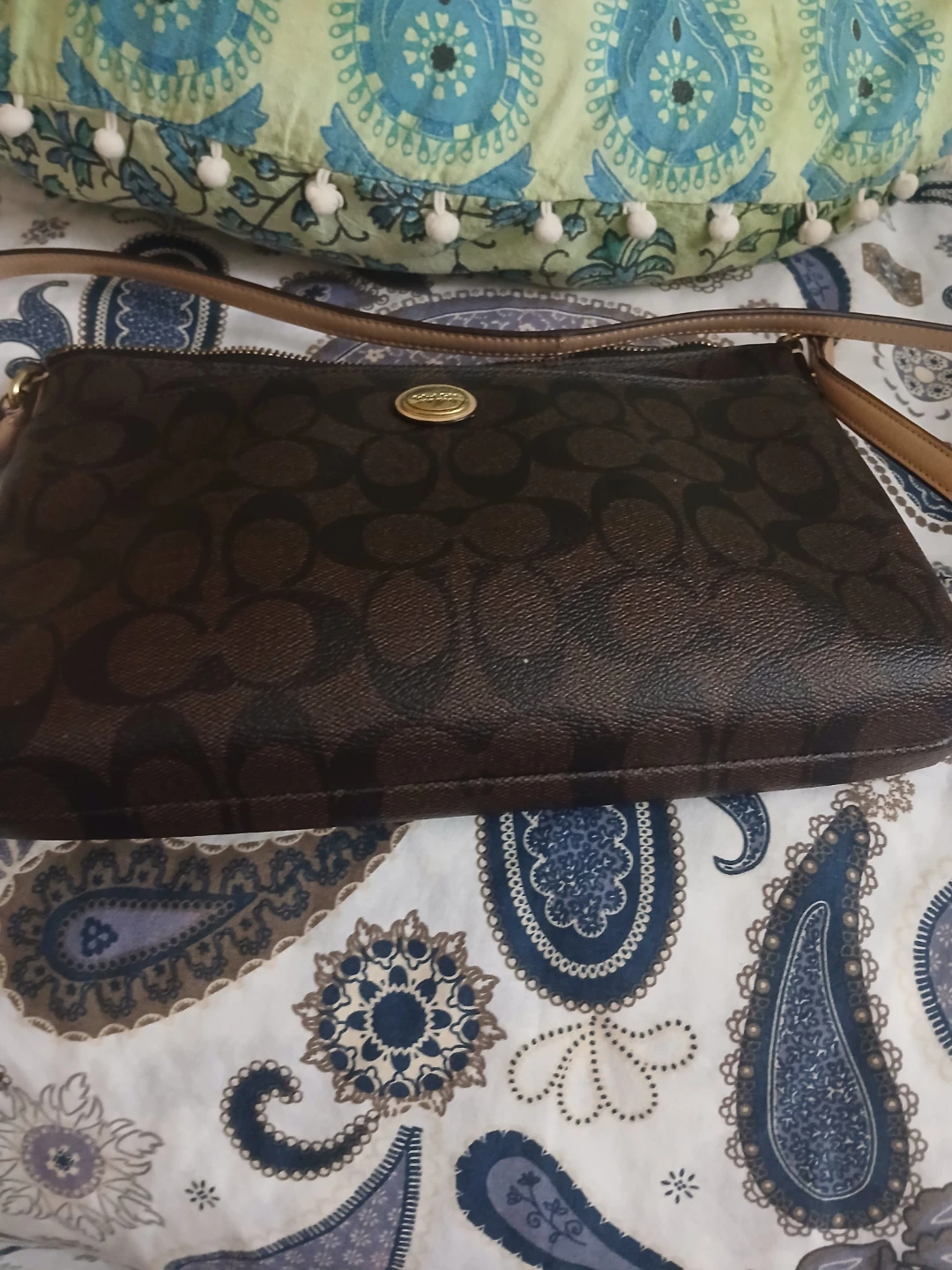 Coach Signature Print Crossbody Bag