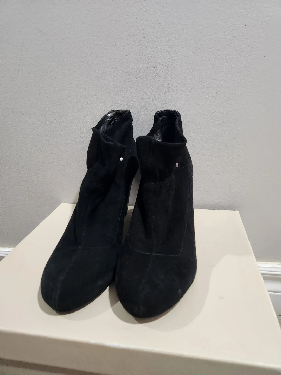 BCBGGeneration Black Suede Wedge Ankle Boots - photo 2