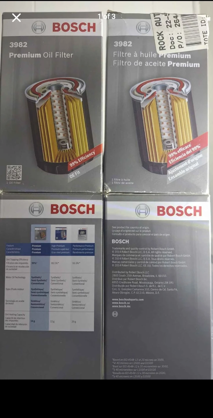 Bosch 3982 premium oil filters