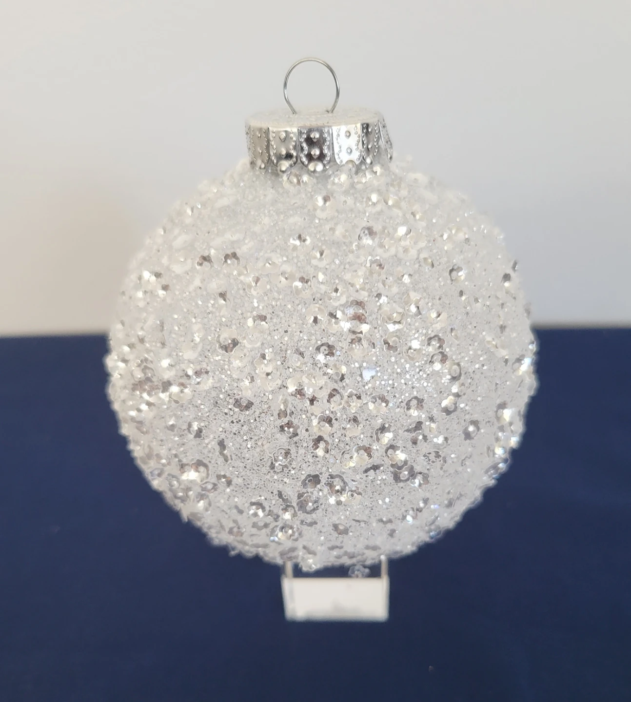 Sparkly White Christmas Ornament- Set of 4