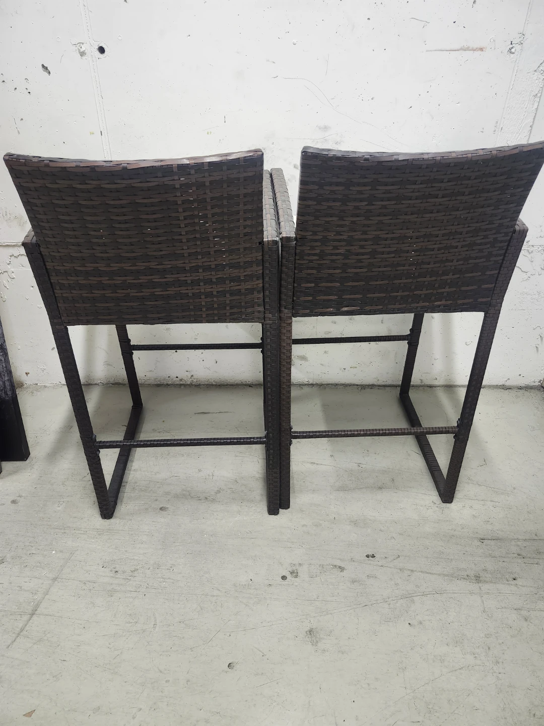 Set of Two Brown Wicker Bar Stools - photo 3